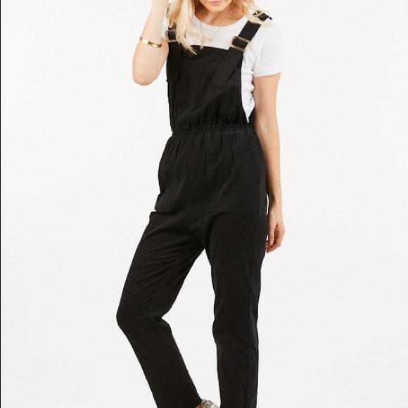 NWT black suede overalls - Picture 3 of 4